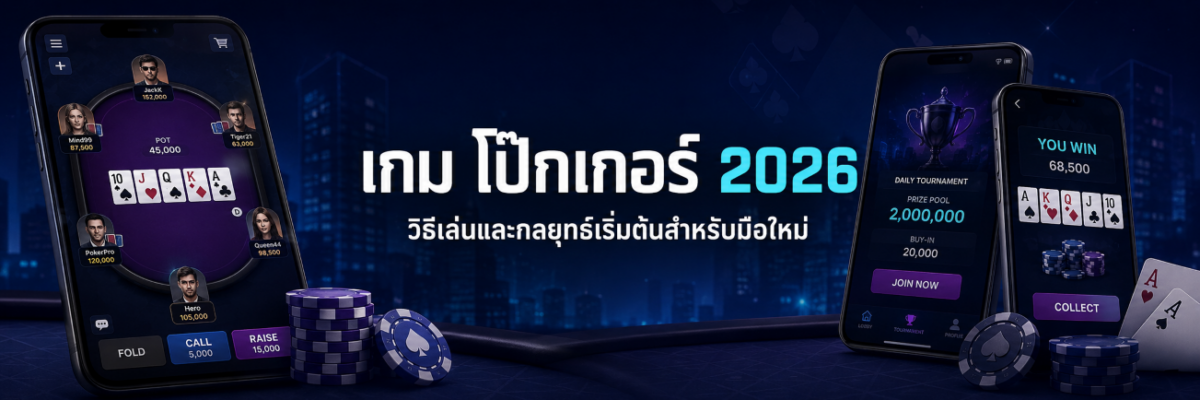 เกม โป๊กเกอร์ 2026 วิธีเล่นและกลยุทธ์เริ่มต้นสำหรับมือใหม่ ปก